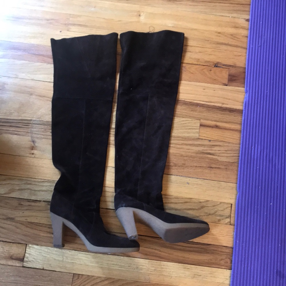 Buttery brown suede Michael Kors thigh high boot